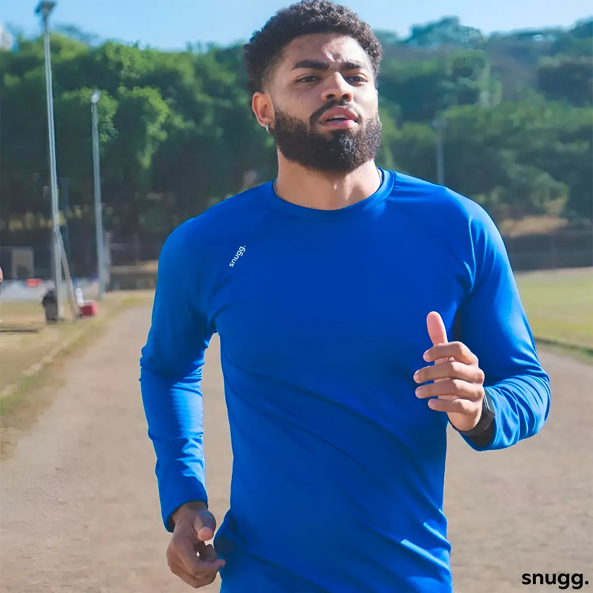 Camiseta Manga Longa Segunda Pele Azul Proteção Solar UV 50 Unissex  Snugg