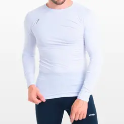 Camiseta Manga Longa Segunda Pele Branca Proteção Solar UV 50 Unissex  Snugg