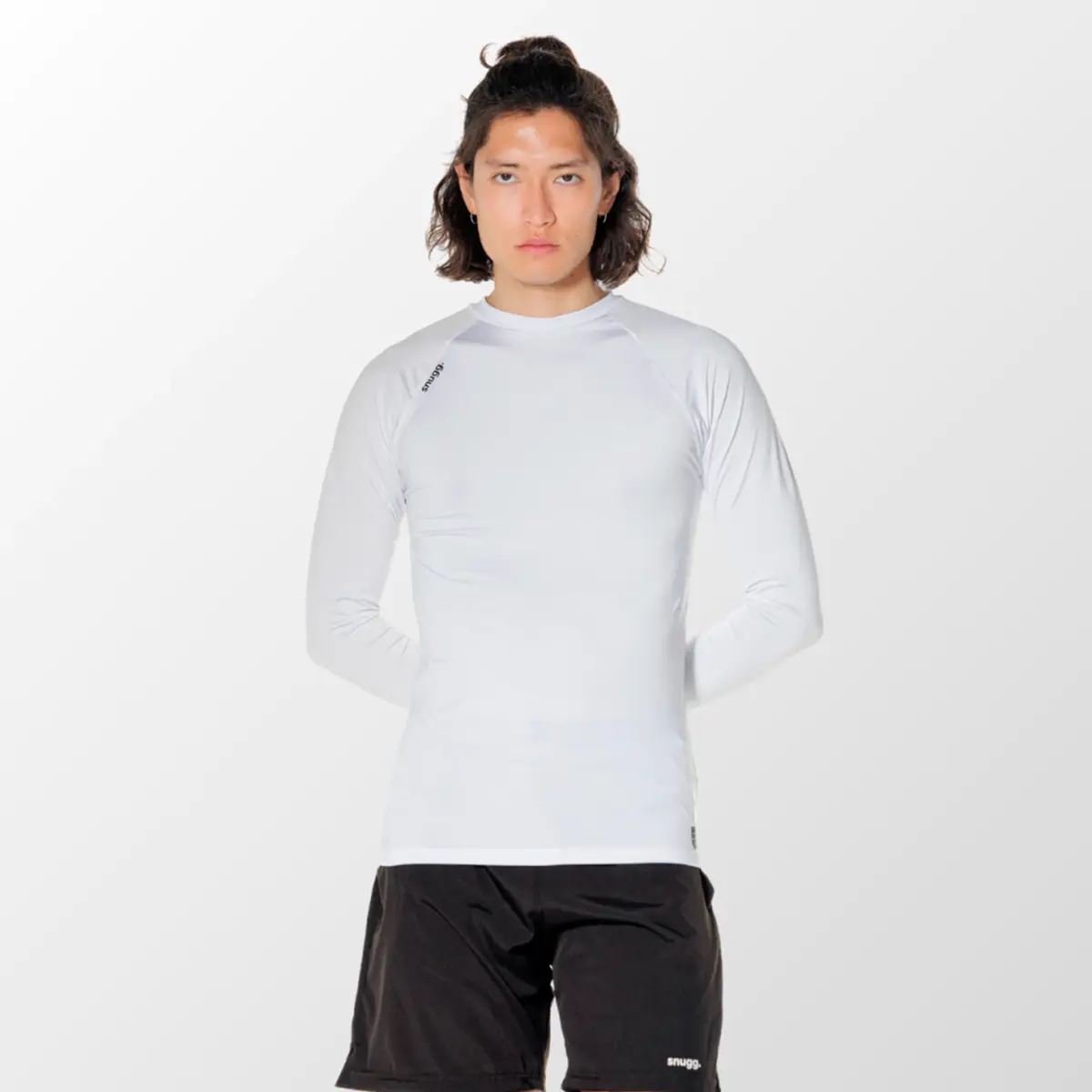 Camiseta Manga Longa Segunda Pele Branca Proteção Solar UV 50 Unissex  Snugg