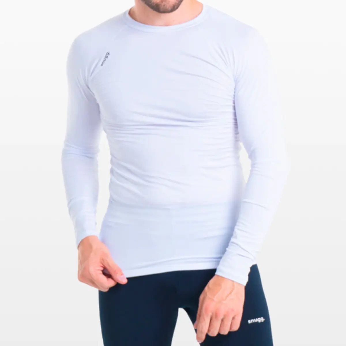Camiseta Manga Longa Segunda Pele Branca Proteção Solar UV 50 Unissex  Snugg