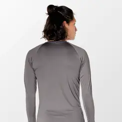 Camiseta Manga Longa Segunda Pele Cinza Proteção Solar UV 50 Unissex  Snugg
