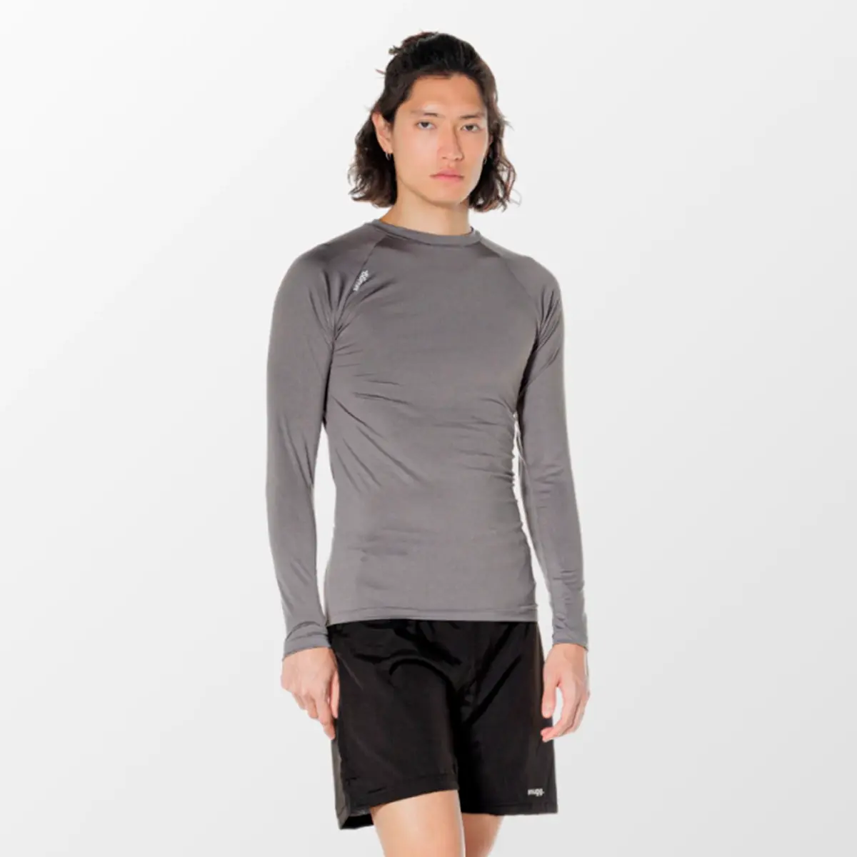 Camiseta Manga Longa Segunda Pele Cinza Proteção Solar UV 50 Unissex  Snugg