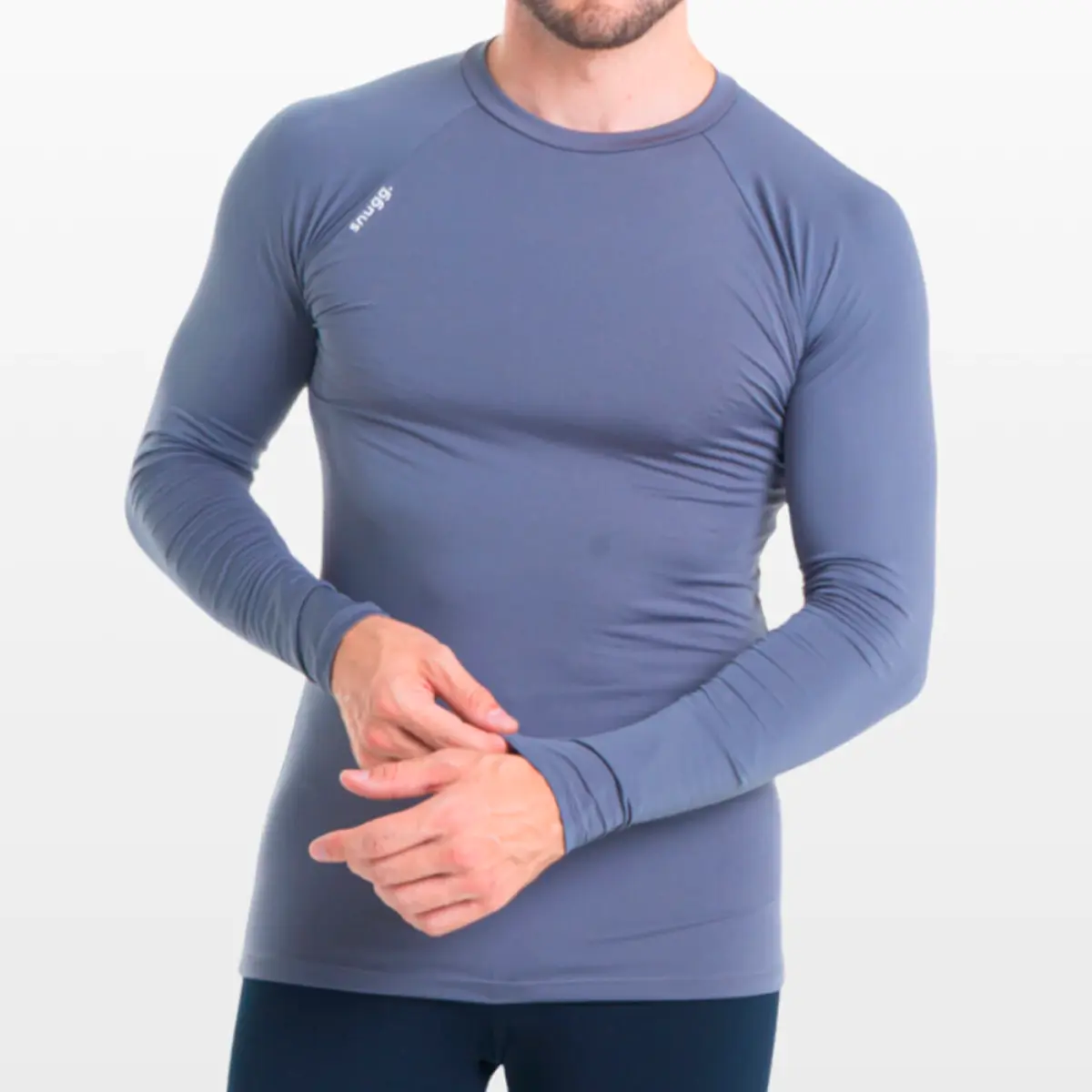 Camiseta Manga Longa Segunda Pele Cinza Proteção Solar UV 50 Unissex  Snugg