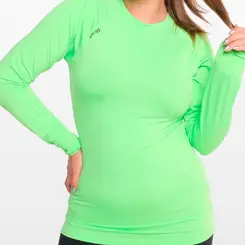 Camiseta Manga Longa Segunda Pele Verde Neon Proteção Solar UV 50 Unissex  Snugg