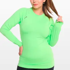 Camiseta Manga Longa Segunda Pele Verde Neon Proteção Solar UV 50 Unissex  Snugg