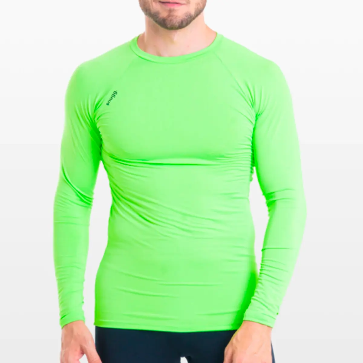 Camiseta Manga Longa Segunda Pele Verde Neon Proteção Solar UV 50 Unissex  Snugg