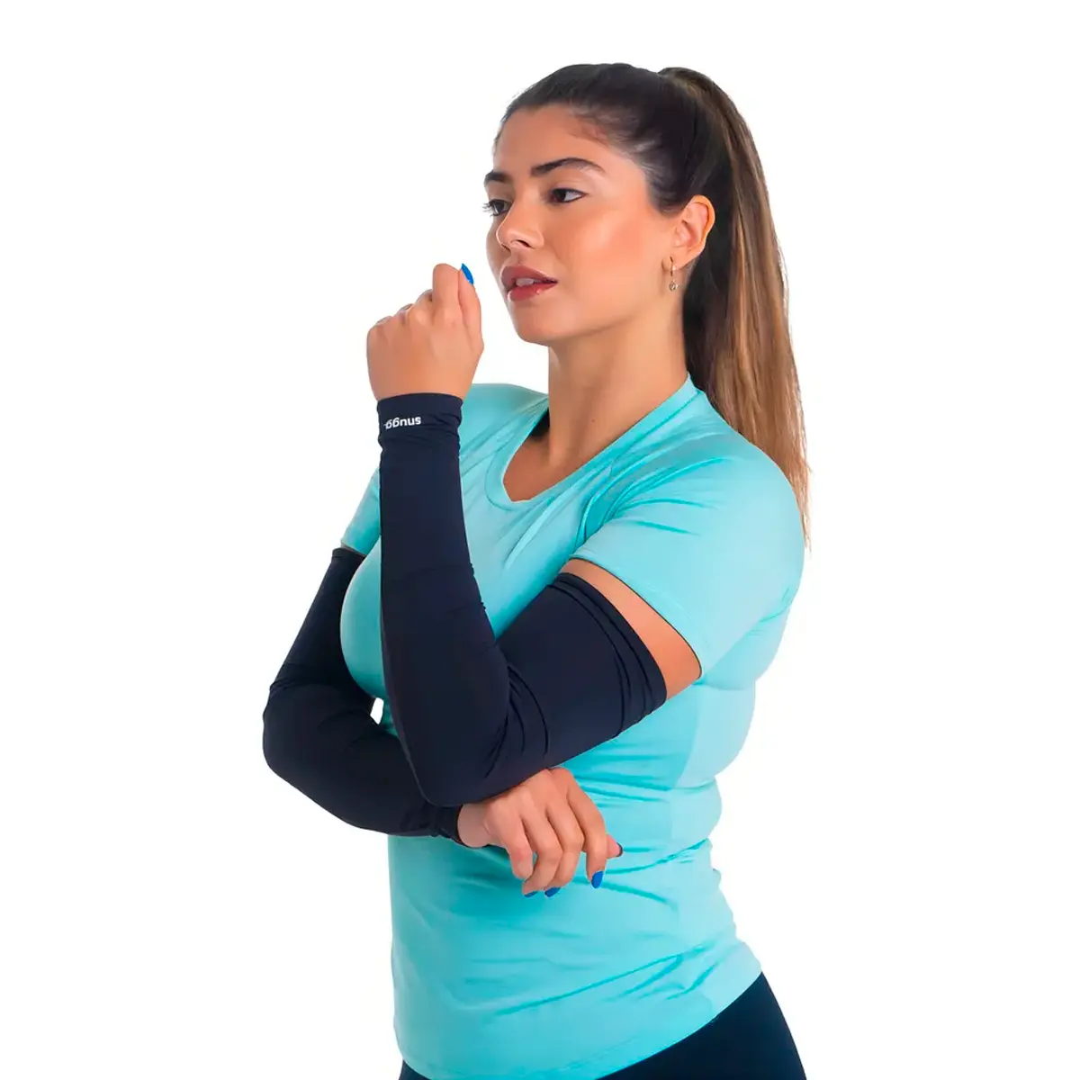 Manguito Proteção Solar UV 50 Segunda Pele Preto Unissex Snugg