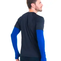 Manguito Com Dedo Proteção Solar UV 50 Segunda Azul Unissex  Snugg