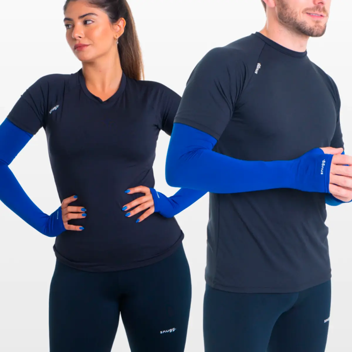 Manguito Com Dedo Proteção Solar UV 50 Segunda Azul Unissex  Snugg