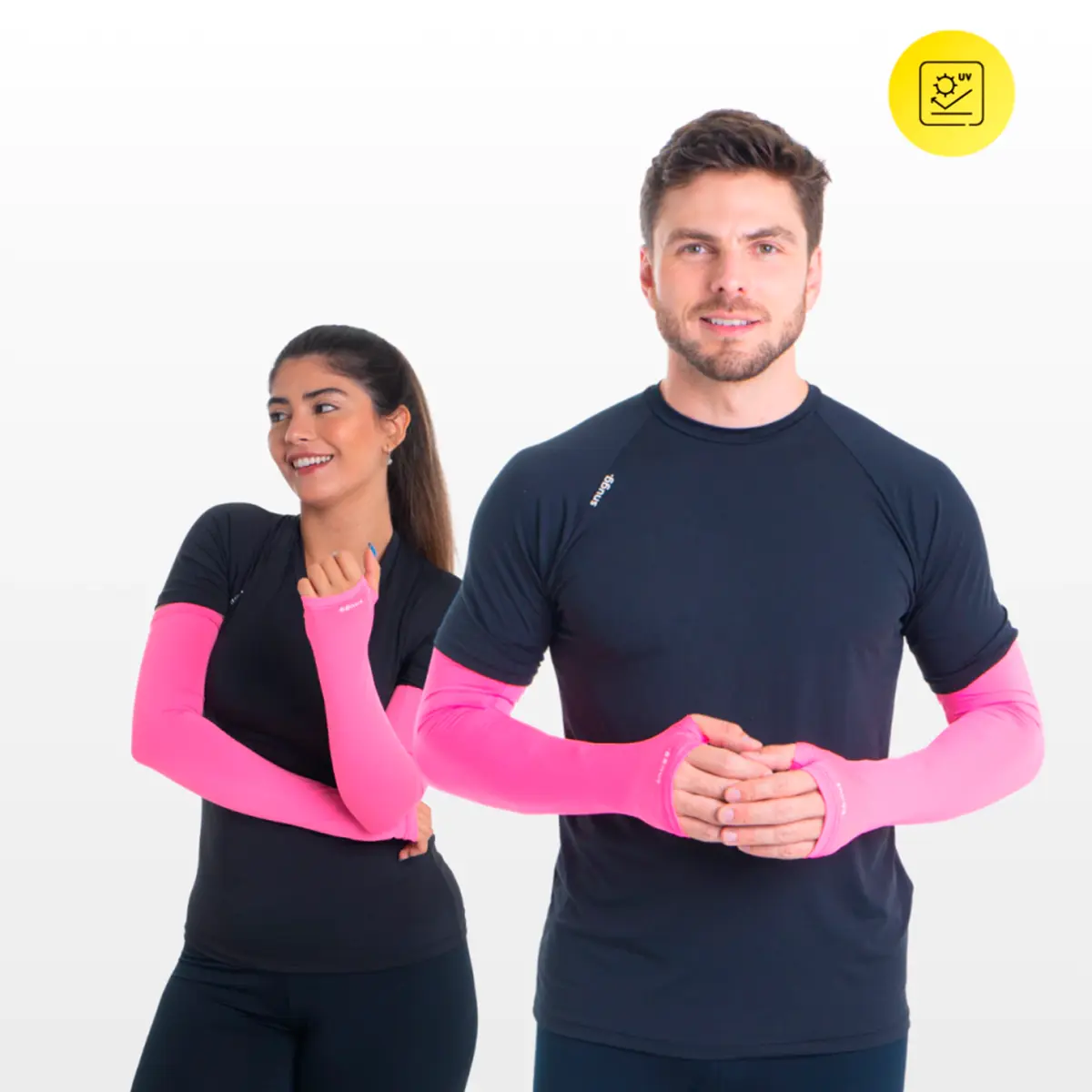 Manguito Com Dedo Proteção Solar UV 50 Segunda Pele Rosa Unissex  Snugg