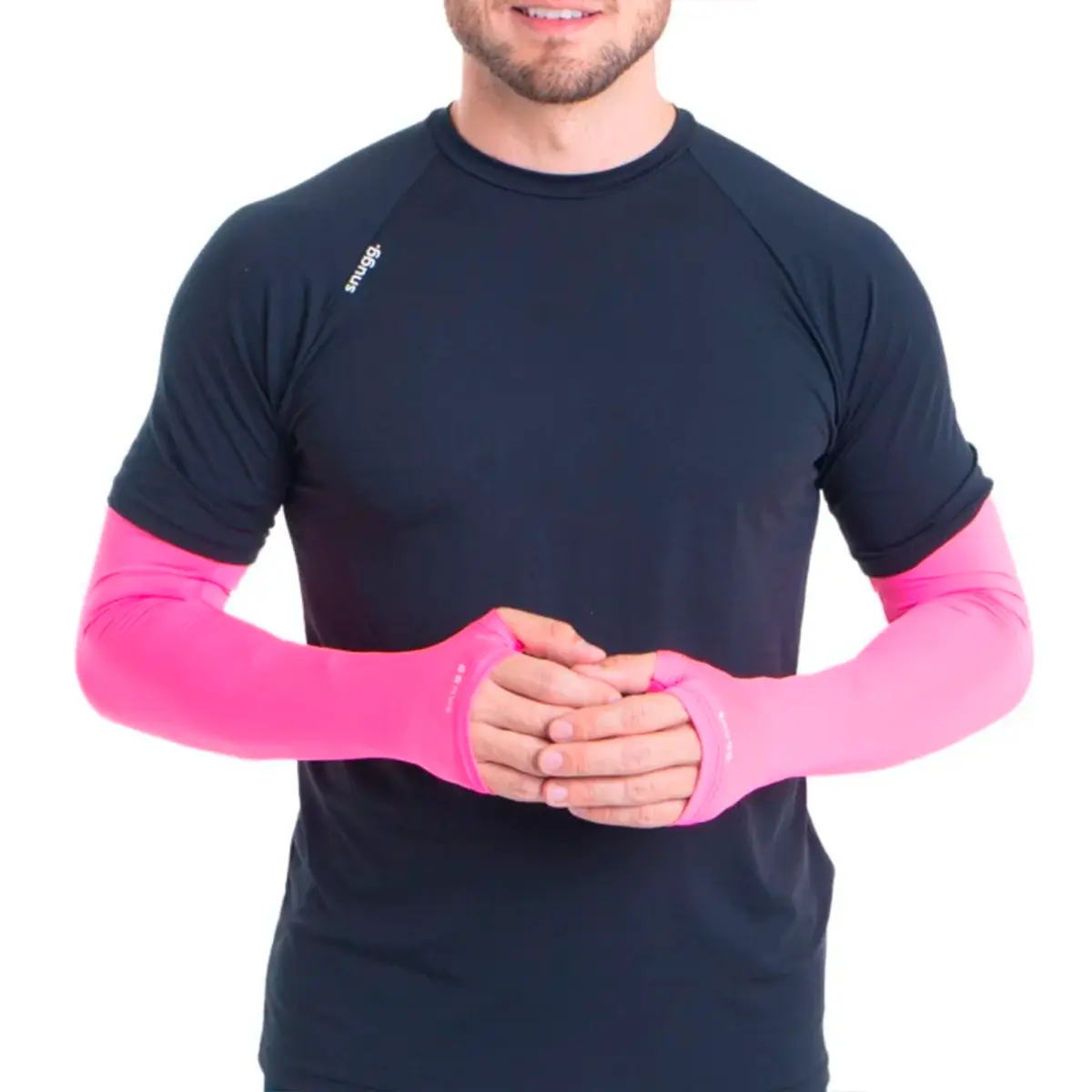 Manguito Com Dedo Proteção Solar UV 50 Segunda Pele Rosa Unissex  Snugg