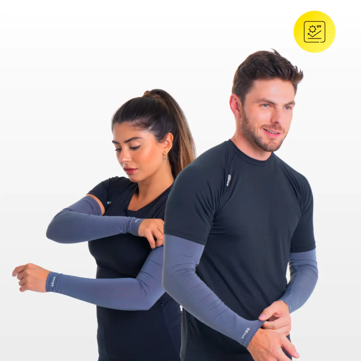 Manguito Proteção Solar UV 50 Segunda Pele Cinza Unissex  Snugg