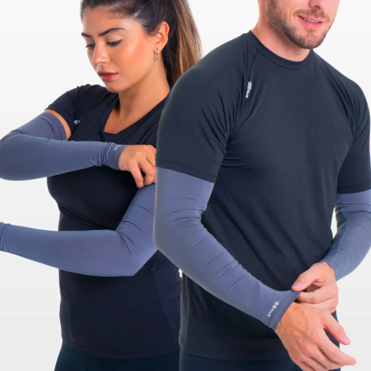 Manguito Proteção Solar UV 50 Segunda Pele Cinza Unissex  Snugg