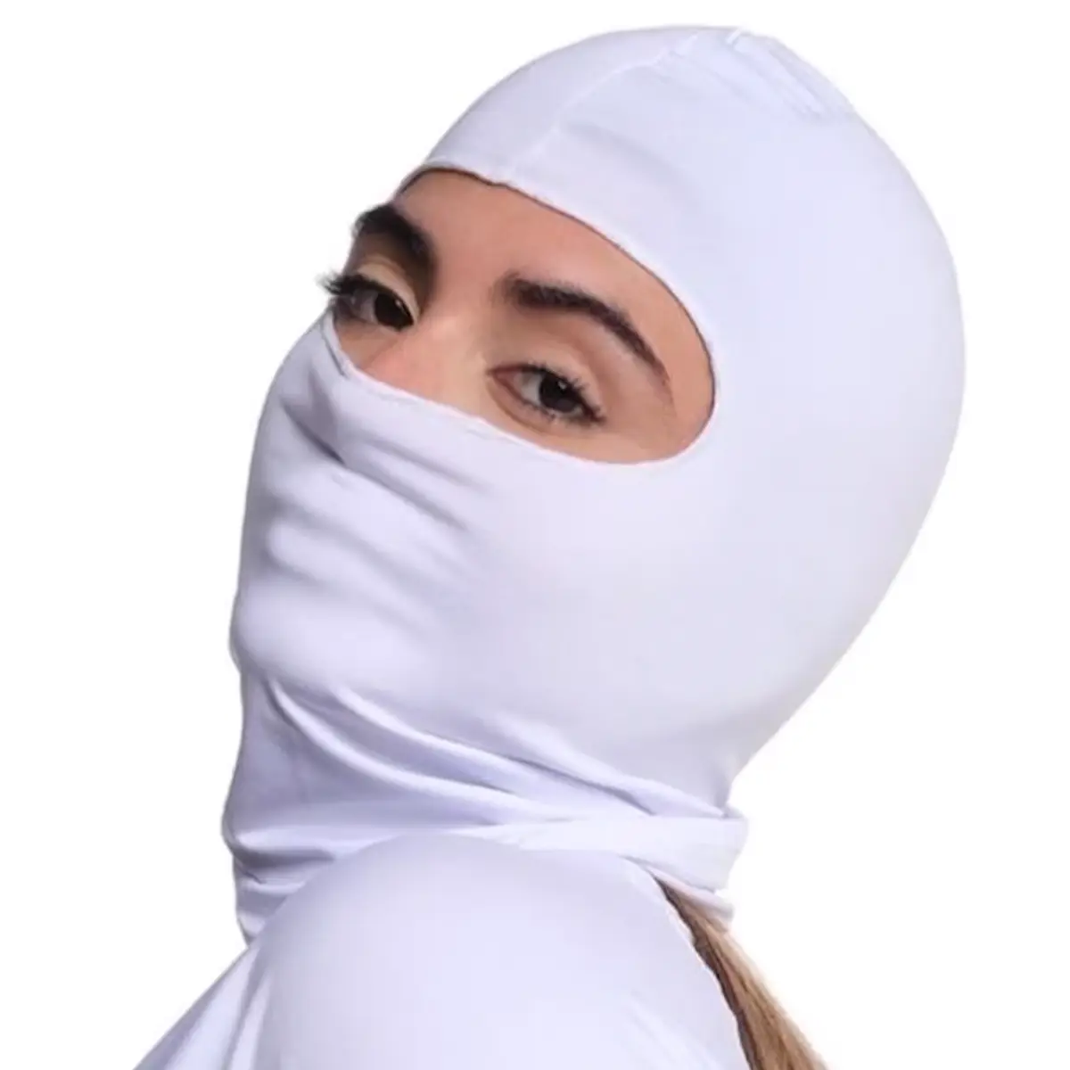 Balaclava Proteção Solar UV 50 Branco Unissex Snugg