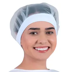 Touca Organza com Elastano Branca C/2  Prevemax