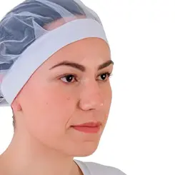 Touca Organza com Elastano Branca C/2  Prevemax