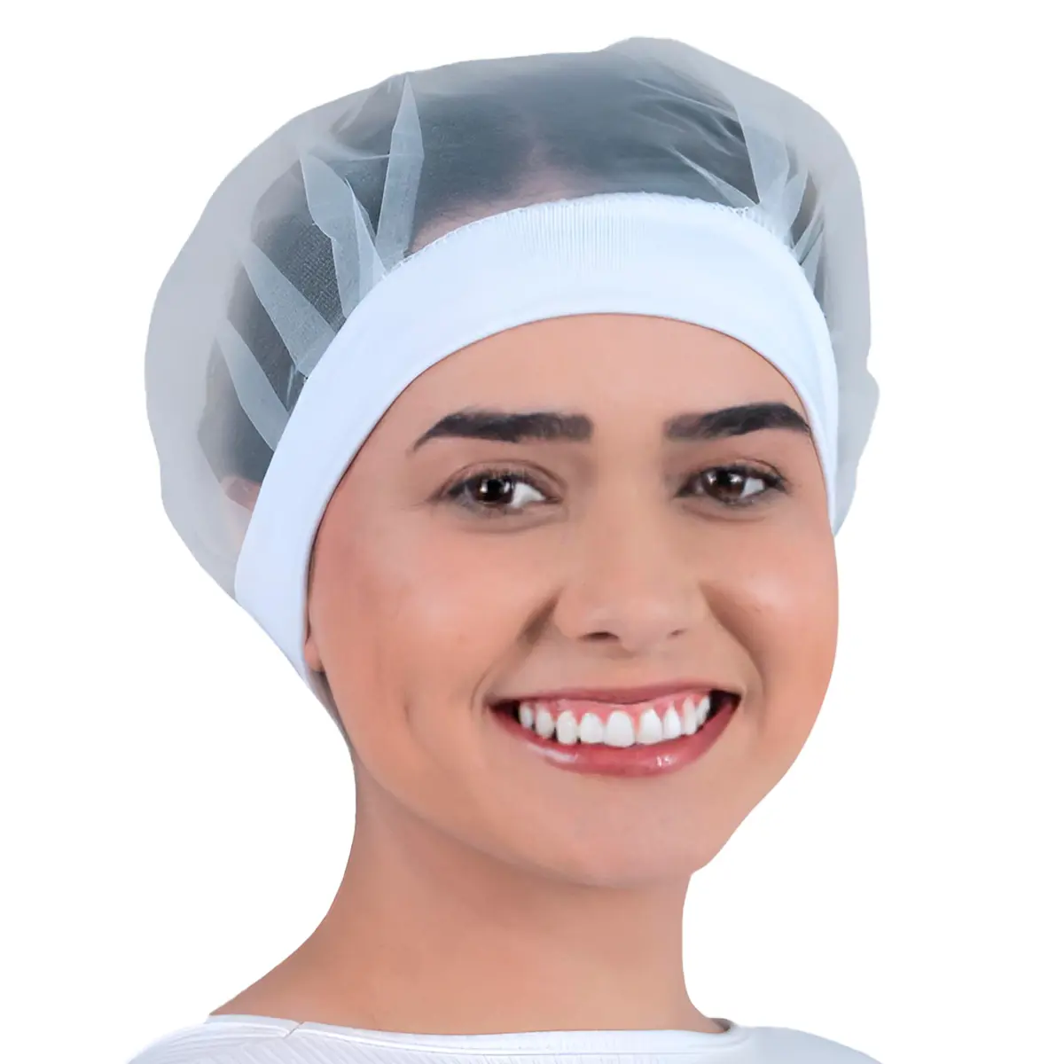 Touca Organza com Elastano Branca C/2  Prevemax