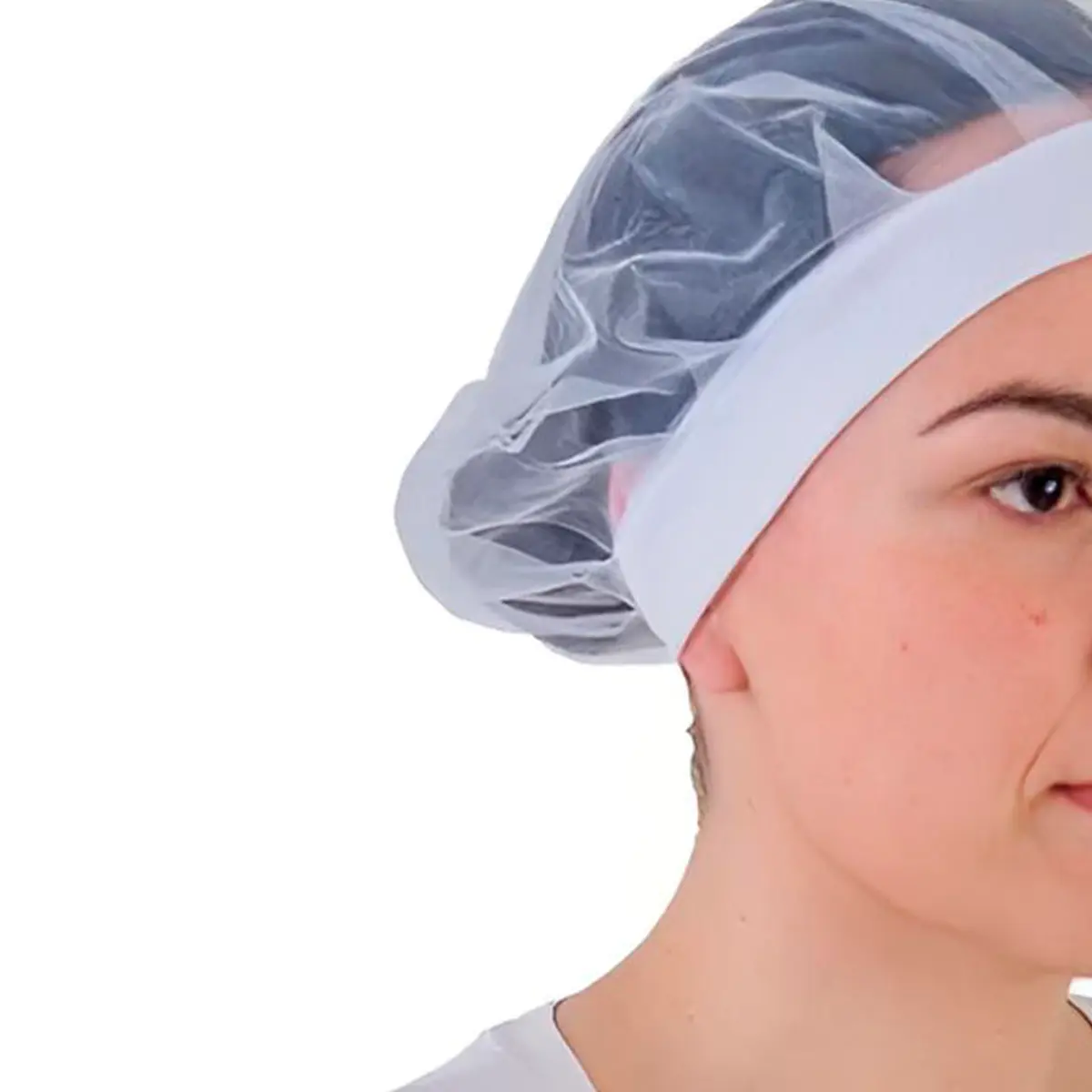 Touca Organza com Elastano Branca C/2  Prevemax