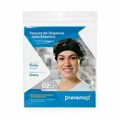 Touca Organza com Elastano Preta C/2 Prevemax