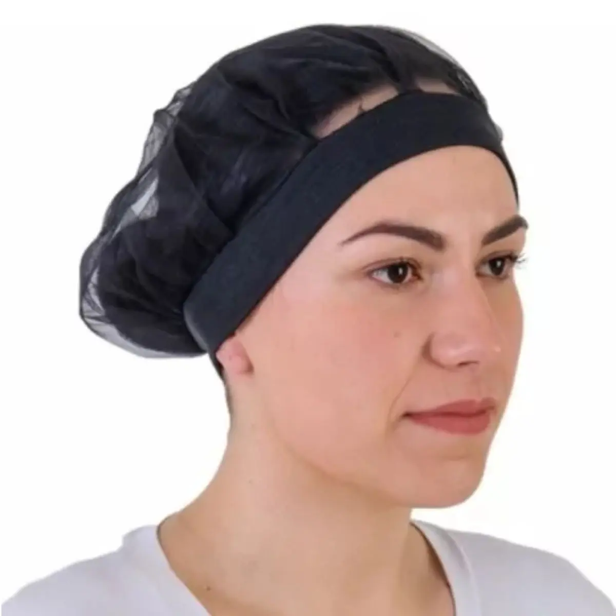 Touca Organza com Elastano Preta C/2 Prevemax