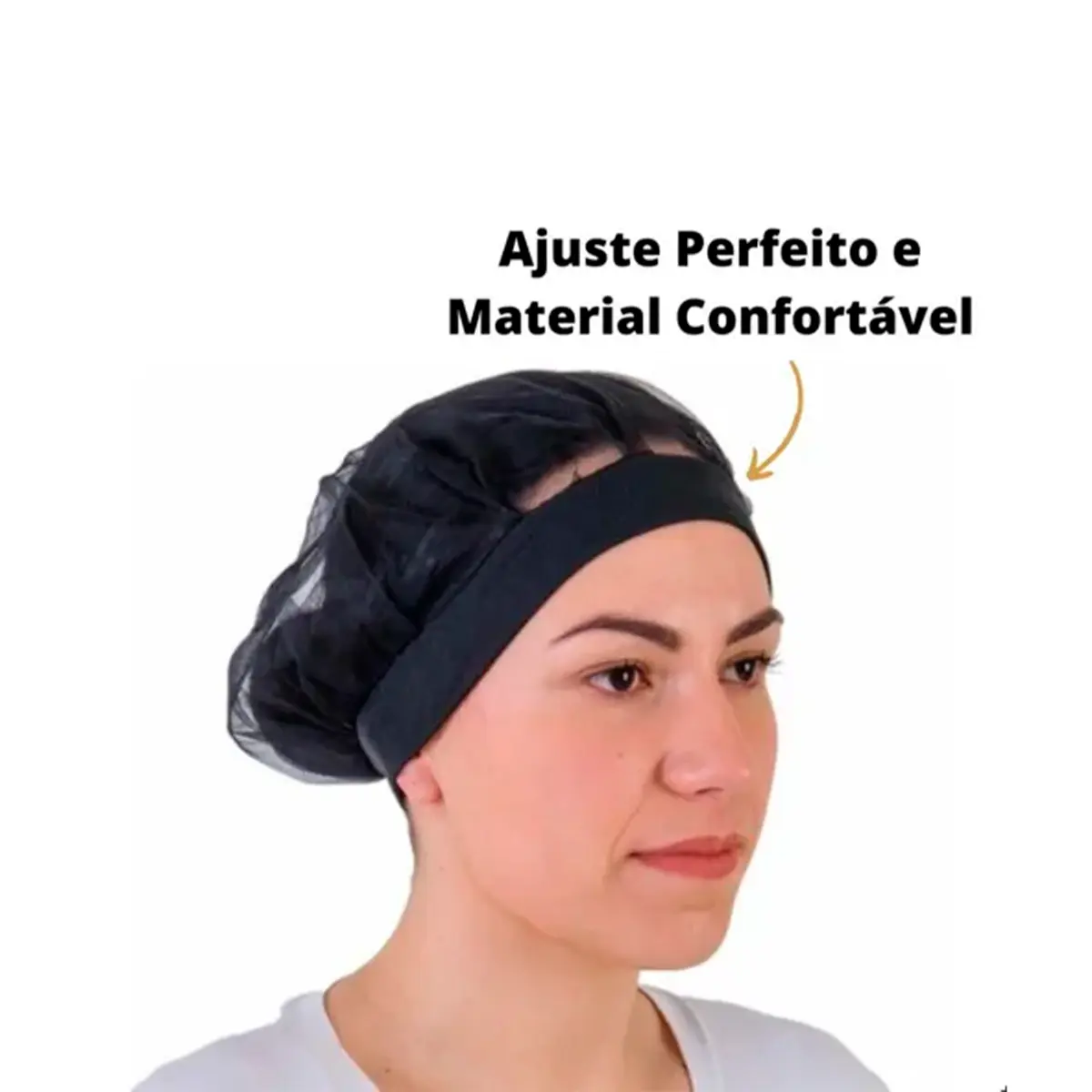 Touca Organza com Elastano Preta C/2 Prevemax