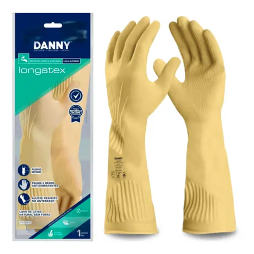 Luva de Látex Natural com Punho Elástico Longatex Danny