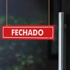 Placa Aberto/Fechado (Frente/Verso) Encartale