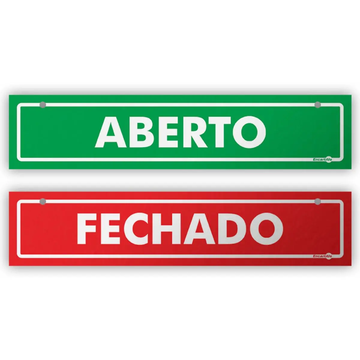 Placa Aberto/Fechado (Frente/Verso) Encartale