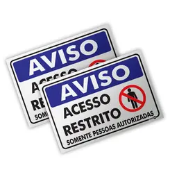 Placa Acesso Restrito Somente Pessoas Autorizadas  Encartale