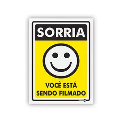 Placa Sorria Você Esta Sendo FIlmado Encartale