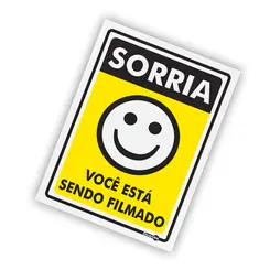Placa Sorria Você Esta Sendo FIlmado Encartale