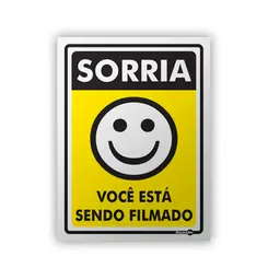 Placa Sorria Você Esta Sendo FIlmado Encartale
