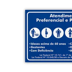 Placa Atendimento Preferencial Prioritário  Adesivo Encartale