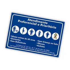 Placa Atendimento Preferencial Prioritário  Adesivo Encartale