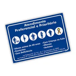 Placa Atendimento Preferencial Prioritário  Adesivo Encartale