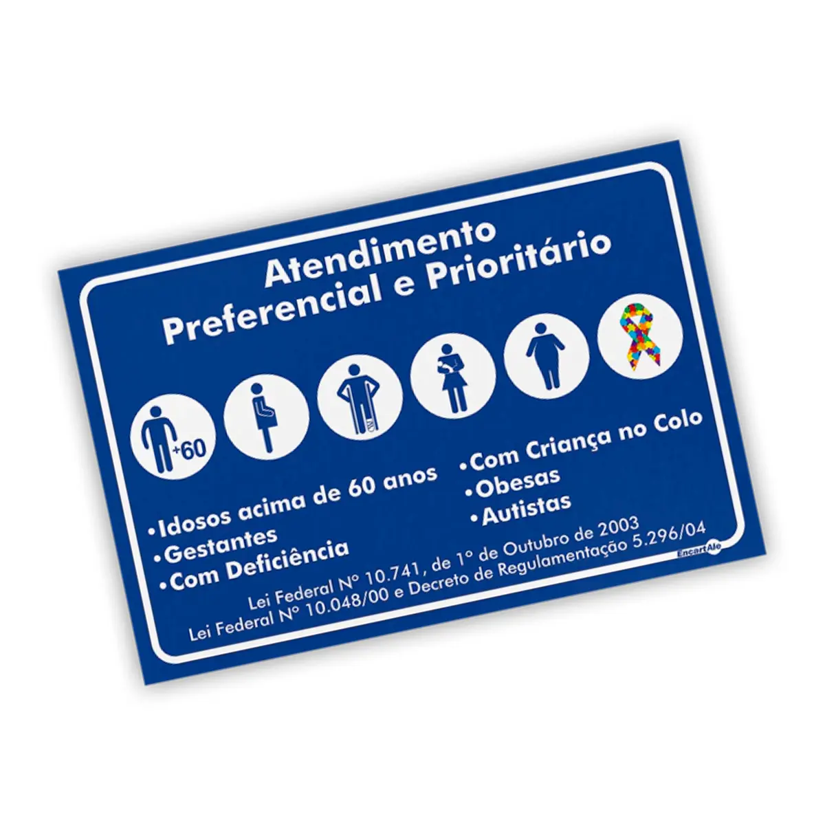 Placa Atendimento Preferencial Prioritário  Adesivo Encartale