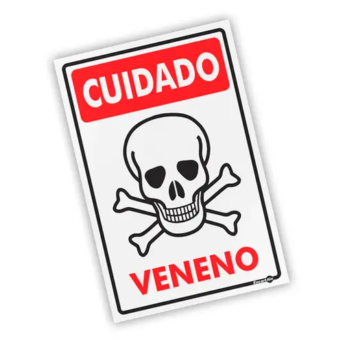 Placa Cuidado Veneno Encartale