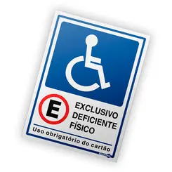 Placa Deficiente Físico Adesivo Encartale