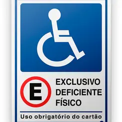 Placa Deficiente Físico Adesivo Encartale