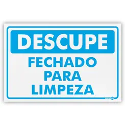 Placa Desculpe Fechado para Limpeza Encartale