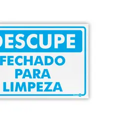 Placa Desculpe Fechado para Limpeza Encartale