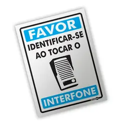 Placa Favor Identificar-se ao Tocar o Interfone Encartale