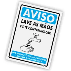 Placa Aviso Lave as Mãos Encartale