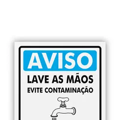 Placa Aviso Lave as Mãos Encartale