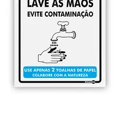 Placa Aviso Lave as Mãos Encartale