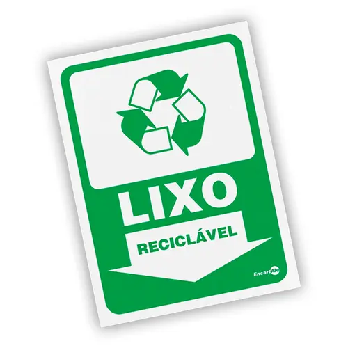 Placa Lixo Reciclável Adesivo Encartale