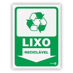 Placa Lixo Reciclável Adesivo Encartale