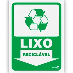 Placa Lixo Reciclável Adesivo Encartale