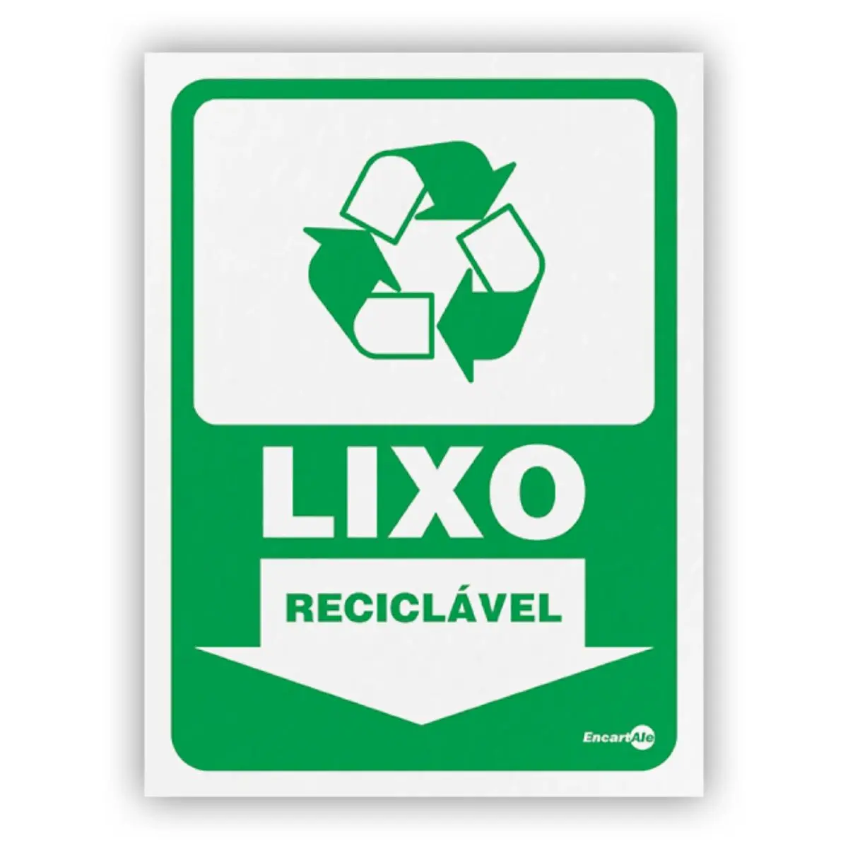 Placa Lixo Reciclável Adesivo Encartale