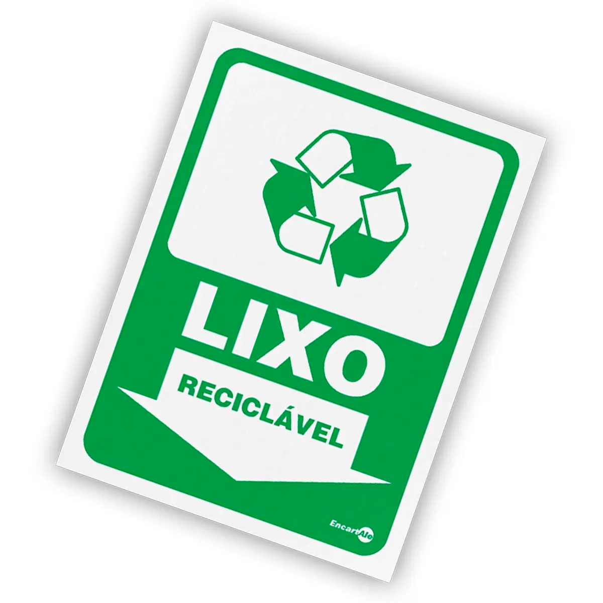 Placa Lixo Reciclável Adesivo Encartale